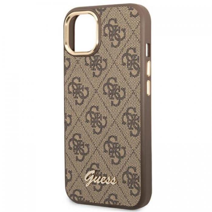 Guess - GUESS iPhone 14 Plus Skal Vintage Gold Logo - Brun