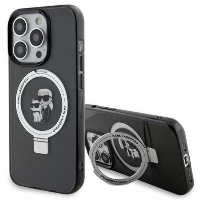 KARL LAGERFELD - KARL LAGERFELD iPhone 15 Pro Mobilskal MagSafe Ringstll - Svart