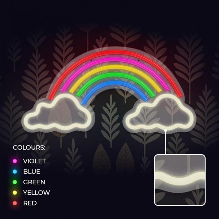 Forever Light - Forever Light LED Neon PLEXI RAINBOW ON CLOUDS - Flerfrgad