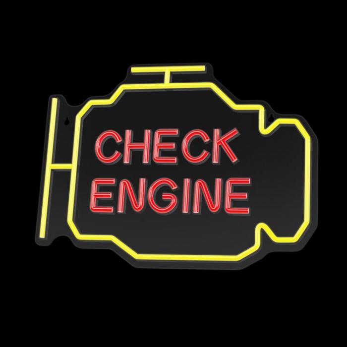 Neolia - Neolia LED Neon PLEXI CHECK ENGINE NNE21 - Gul/Rd