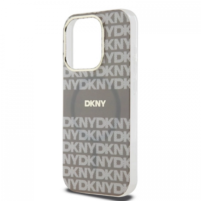 DKNY - DKNY iPhone 15 Pro Max Mobilskal Magsafe IML Mono & Stripe - Beige