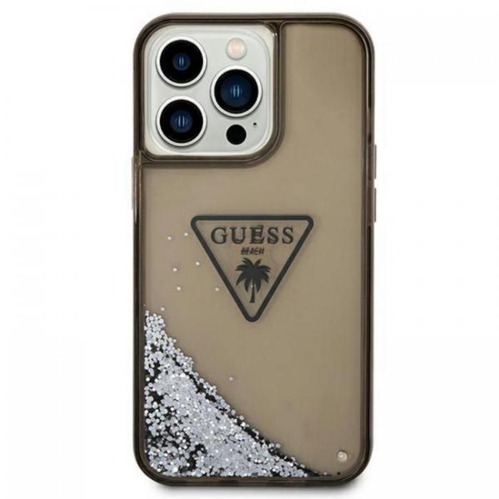 Guess - GUESS iPhone 14 Pro Max Skal Liquid Glitter Palm Collection - Svart