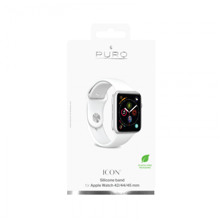 Puro - Puro Apple Watch 42/44/45/49 mm Armband Silikon - Vit