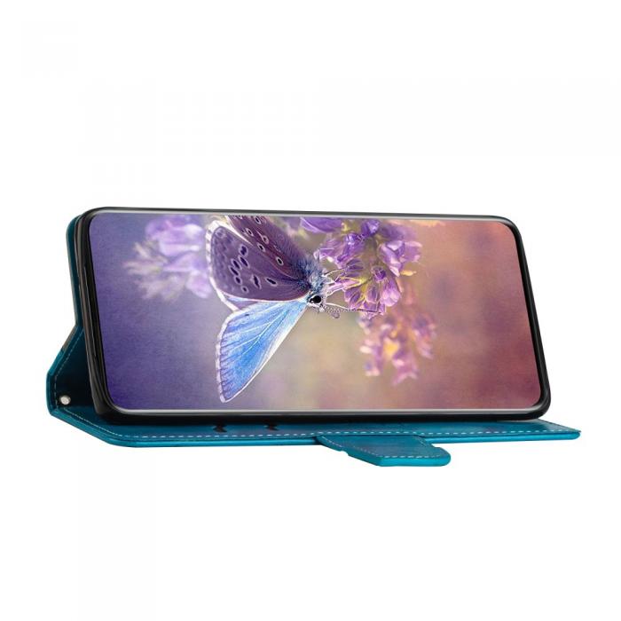 A-One Brand - Butterfly Flower Imprinted Plnboksfodral Galaxy A33 5G - Bl