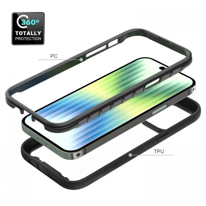 Taltech - iPhone 14 Pro Max Mobilskal Shockproof - Mrkbl