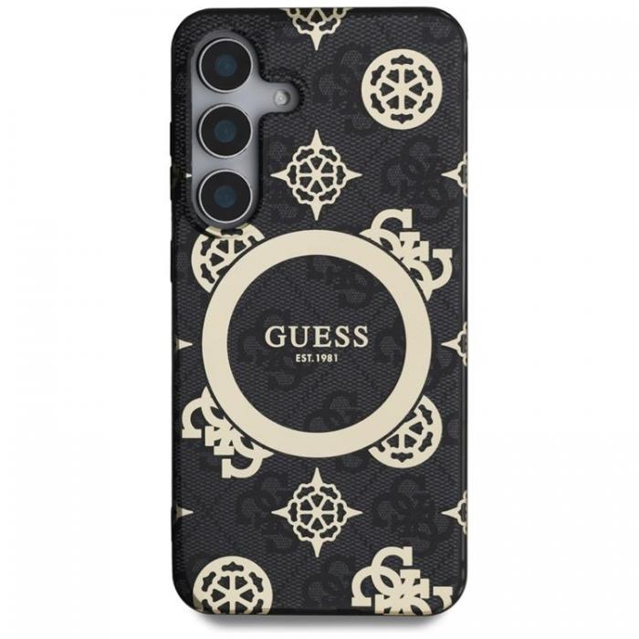 Guess - Guess Galaxy S25 Ultra Mobilskal MagSafe Guld Electroplated Peony - Svart