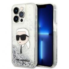 KARL LAGERFELD - Karl Lagerfeld iPhone 14 Pro Skal Glitter Karl Head - Silver