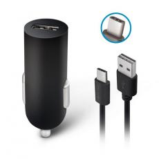 Forever - Forever Billaddare 1xUSB 1A + USB-C kabel M02 - Svart