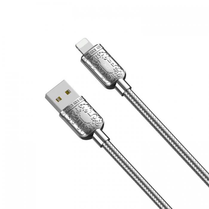 XO - XO USB Till Lightning 1m Kabel 2.4A NB216 - Silver