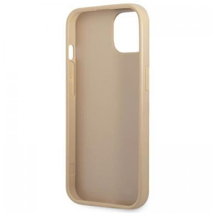 Guess - GUESS iPhone 14 Plus Skal Saffiano Triangle Logo - Beige