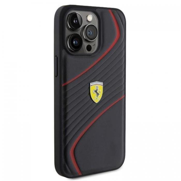 Ferrari - Ferrari iPhone 15 Pro Mobilskal Twist Metal Logo - Svart