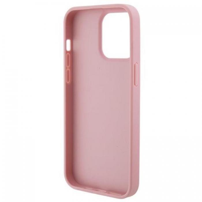 Guess - Guess iPhone 15 Pro Mobilskal Lder Stamped - Rosa