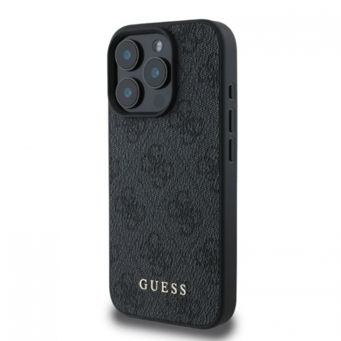 Guess - Guess iPhone 16 Pro Max Mobilskal 4G Metal Gold Logo - Svart