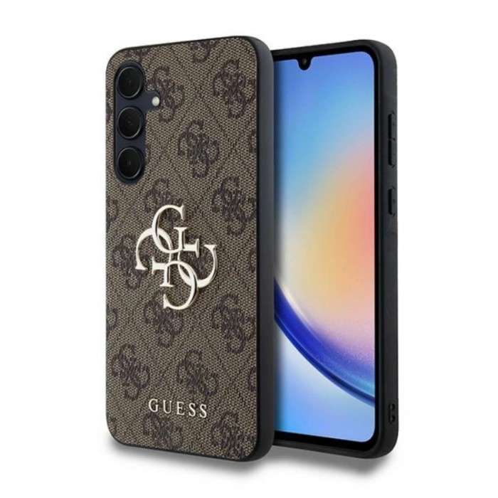 Guess - Guess Galaxy A35 5G Mobilskal Big Metall Logo - Brun