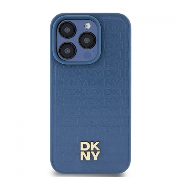 DKNY - DKNY iPhone 15/14/13 Mobilskal Magsafe Lder Pattern Metal Logo