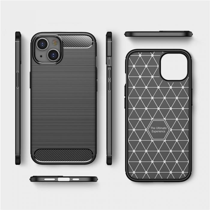 A-One Brand - iPhone 14 Plus Skal Carbon Fiber Texture TPU - Svart