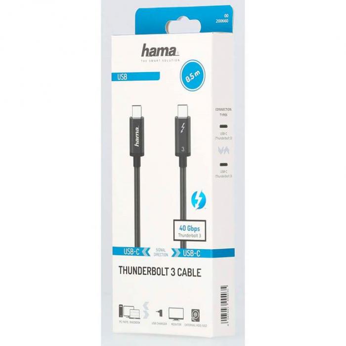 Hama - Hama USB-C till USB-A kabel Thunderbolt-3 40 Gbit/s 0.5m