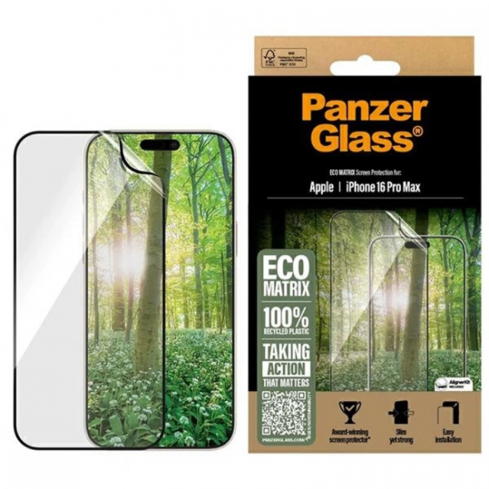 PanzerGlass - PanzerGlass iPhone 16 Pro Max Plastfilm Skrmskydd Ultra-Wide Matrix - Clear