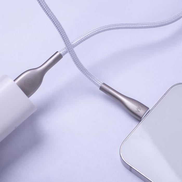 Forever - Forever Sleek USB-A till Lightning kabel 1m 2,4A - Vit