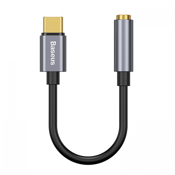 BASEUS - Baseus USB-C Hrlurar Adapter DAC minijack 3,5 mm - Gr