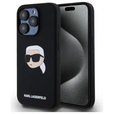 KARL LAGERFELD - Karl Lagerfeld iPhone 15 Pro Max Mobilskal MagSafe Silikon Karl Head - Svart