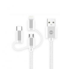 Forever - Forever 3in1 USB-A till USB-C, Lightning, microUSB kabel 1,5A 1m