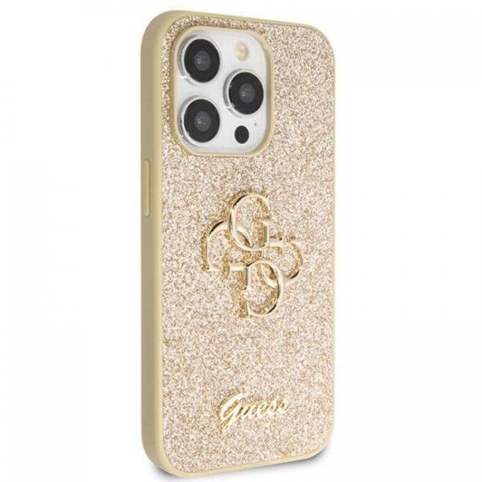 Guess - Guess iPhone 13 Pro/13 Mobilskal Glitter Script Big - Guld