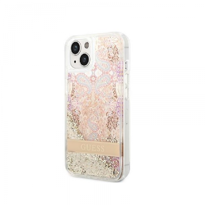 Guess - iPhone 14 Plus Guess Gold Paisley Glitter Hardcase