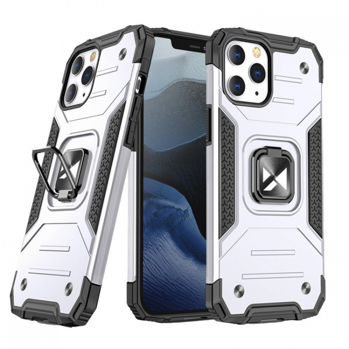 Wozinsky - Wozinsky Ring Armor Kickstand Tough Rugged iPhone 13 Pro - Silver