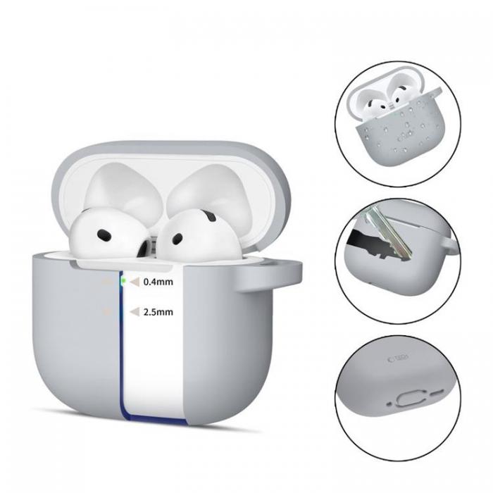 Tech-Protect - Tech-Protect Airpods 4 Skal Silikon Hook - Crayon Gr