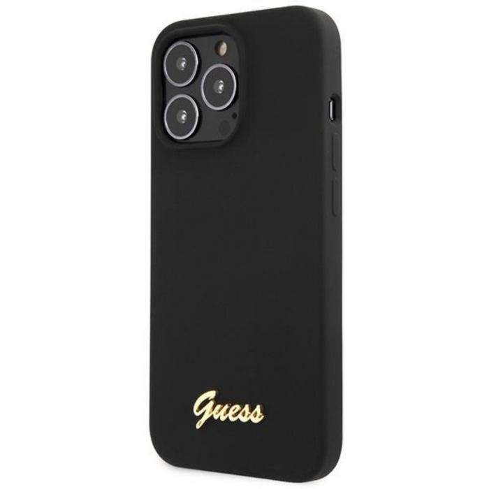 Guess - Guess iPhone 13 Pro Max Mobilskal Script Gold Logo - Svart