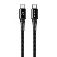 Awei - Awei USB-C Till USB-C 1m Kabel CL-111T - Svart