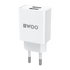 BWOO - BWOO Väggladdare 2xUSB-A 5V 2.4A - Vit