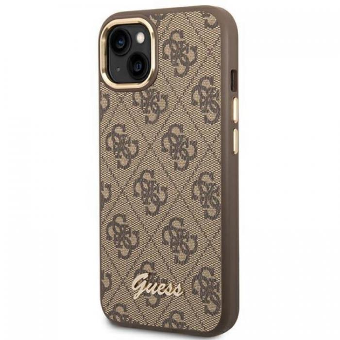 Guess - GUESS iPhone 14 Skal Vintage Gold Logo - Brun