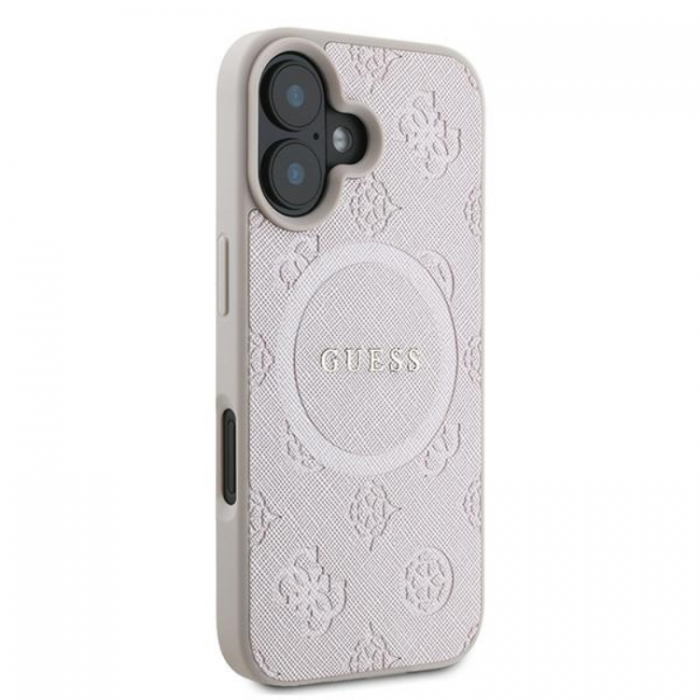 Guess - Guess iPhone 16 Mobilskal Magsafe Saffiano Peony Classic Logo