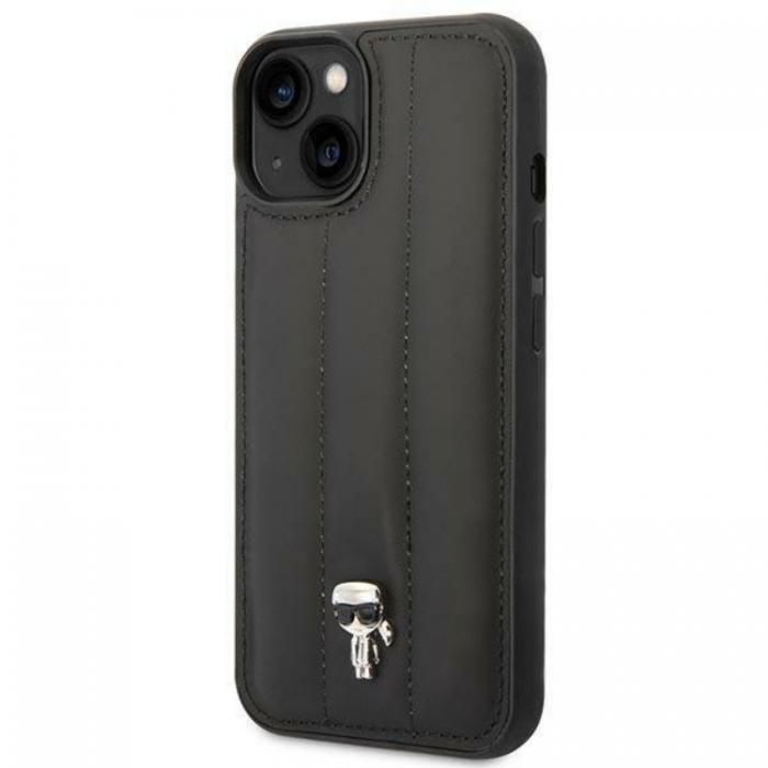 KARL LAGERFELD - Karl Lagerfeld iPhone 14 Plus Skal Puffy Ikonik Pin - Svart