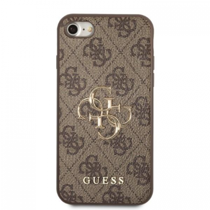 Guess - Guess iPhone 7/8/SE (2020/2022) Skal Big Metall Logo - Brun