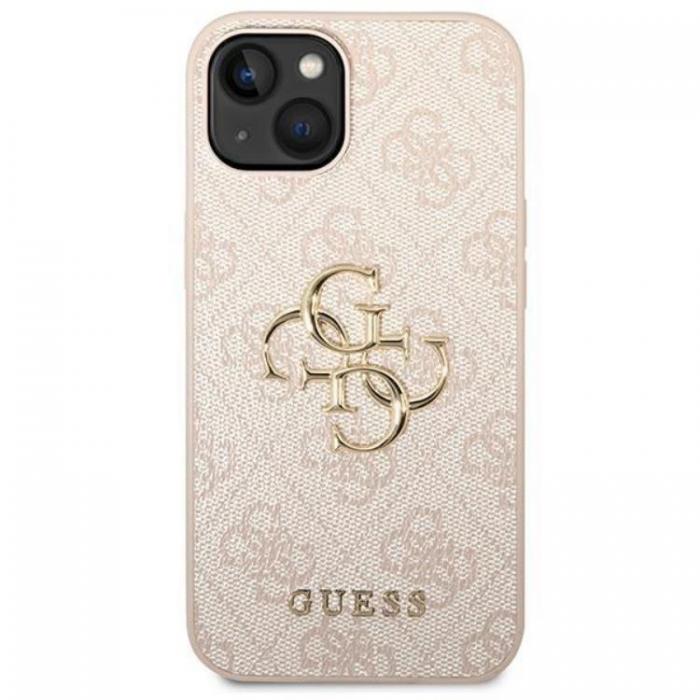 Guess - GUESS iPhone 14 Skal 4G Big Metal Logo - Rosa