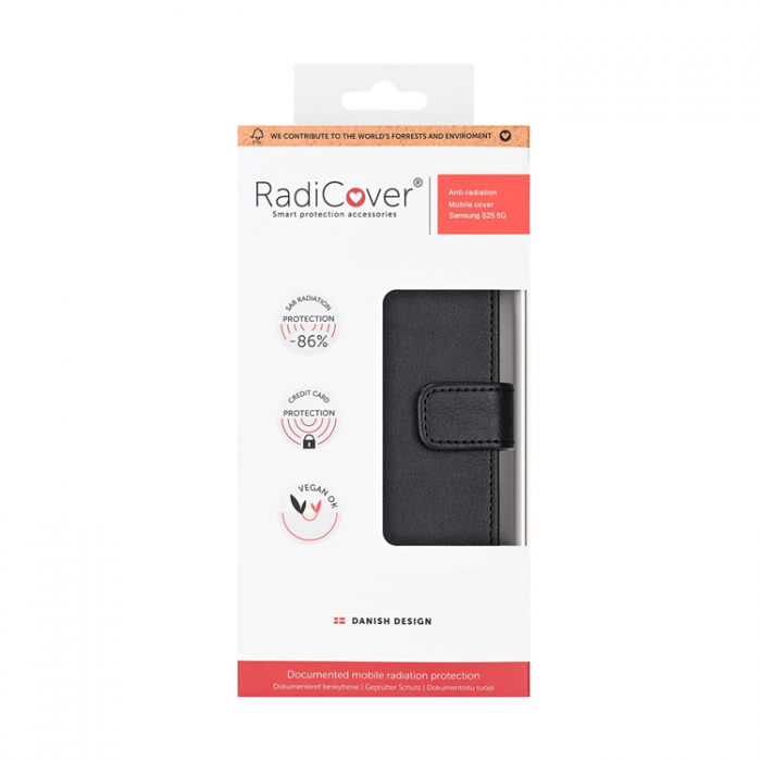 Radicover - Radicover Galaxy S25 Plnboksfodral Anti Radi RFID 3 Kort - Svart