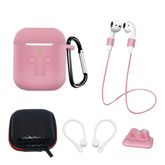 A-One Brand - [5-Pack] Airpods 1/2 Tillbehr Set - Rosa