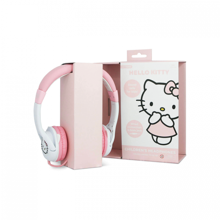 Hello Kitty - Hello Kitty On-Ear Hrlurar Med ron 85dB Trdbunden - Rosa