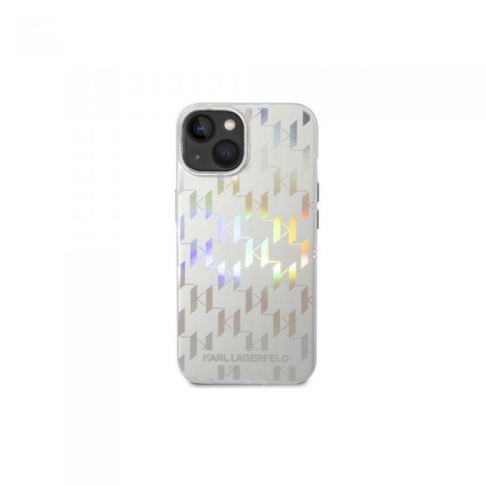 KARL LAGERFELD - Karl Lagerfeld Iridescent Monogram Hardcase fr iPhone 14 Silver