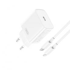 XO - XO Snabbladdare 20W Lightning Med Kabel CE15 PD - Vit