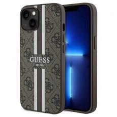 Guess - Guess iPhone 15 Fodral MAGSAFE Randigt Brun