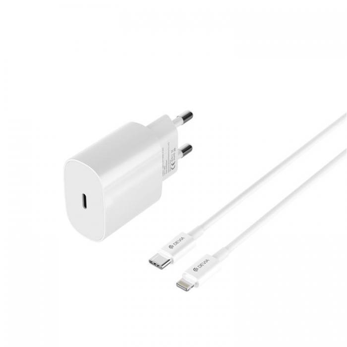 Devia - Devia Raket Snabbladdare USB-C 20W PD USB-C/Lightning Kabel