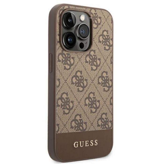 Guess - GUESS iPhone 14 Pro Skal Stripe Collection - Brun