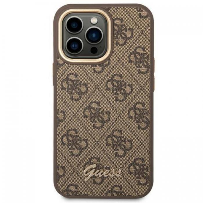 Guess - GUESS iPhone 14 Pro Max Skal Vintage Gold Logo - Brun