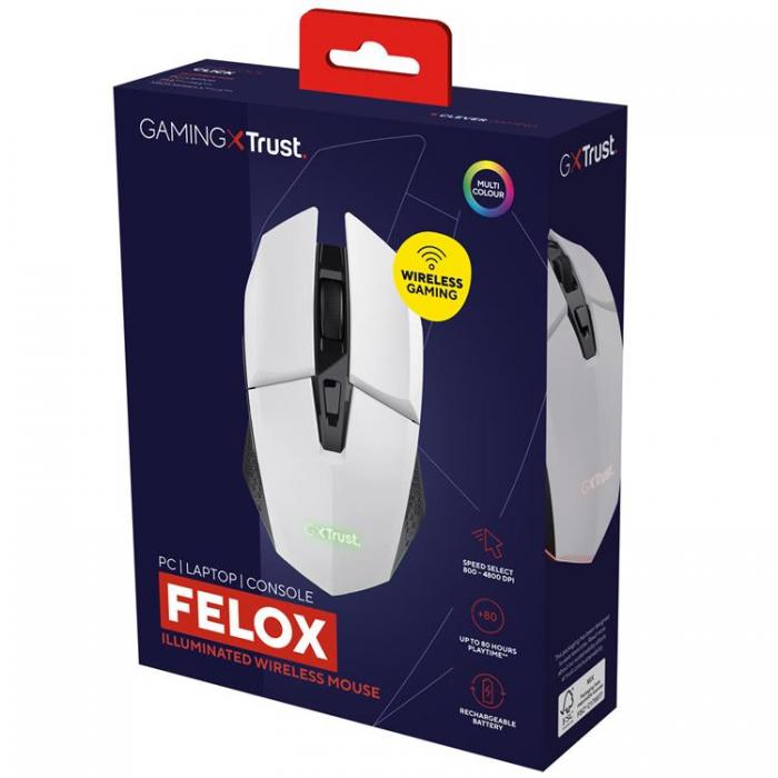 Trust - TRUST GXT 110 Felox Illuminated Trdls Gaming Mus - Vit