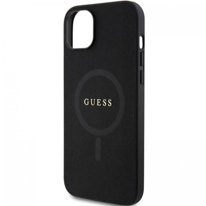 Guess - Guess iPhone 15 Plus Mobilskal Magsafe Saffiano - Svart