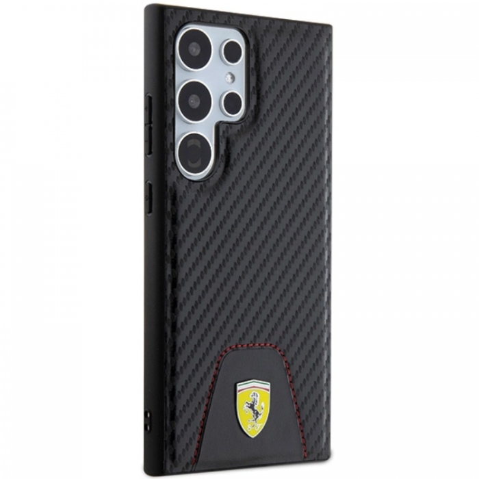 Ferrari - Ferrari Galaxy S24 Ultra Mobilskal Carbon Stitched Bottom - Svart